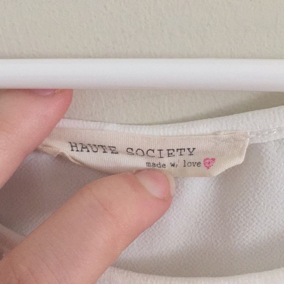 White Haute Society Mesh panel Blouse - Picture 4 of 4